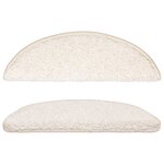 vidaXL Tapis d'escalier 15 pièces 56 x 17 x 3 cm Blanc Demi-rond