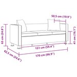 vidaXL Canapé à 3 places cuir artificiel noir