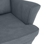 vidaXL Fauteuil à bascule à oreilles en velours gris foncé bois massif