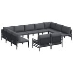 vidaXL Ensemble de canapé de jardin 11 Pièces Anthracite Acier