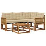 vidaXL Ensemble de canapés d'extérieur 5 pc Naturel et Beige