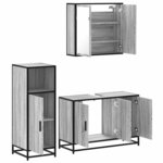 vidaXL Ensemble de meubles de salle de bain 3 Pièces Sonoma gris