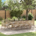 vidaXL Ensemble de salle à manger pour jardin 11 Pièces Beige Poly rotin
