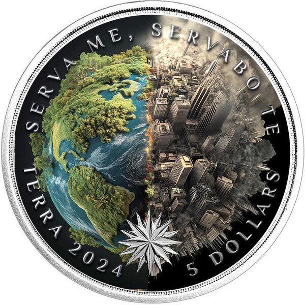 Pièce de monnaie en Argent 5 Dollars g 31.1 (1 oz) Millésime 2024 EARTH WE CHOOSE