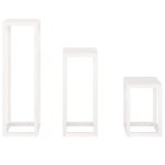 vidaXL Ensemble de supports pour plantes 3Pièces Blanc Bois de pin massif