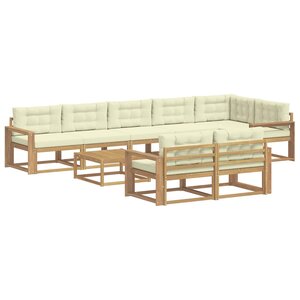 vidaXL Ensemble de canapés d'extérieur 9 pc Blanc et crème Polyester