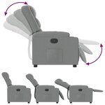 vidaXL Fauteuil inclinable Gris clair Tissu