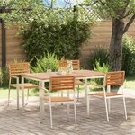 Ensemble de dîner de jardin 5 pièces vidaXL en bois massif de teck