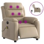 vidaXL Fauteuil de massage inclinable électrique cappuccino similicuir