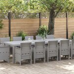 Ensemble de salle à manger de jardin 13 pièces vidaXL - Coussins gris clair