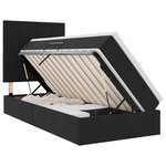 vidaXL Lit de rangement LED avec matelas Noir 100 x 200 cm Velours