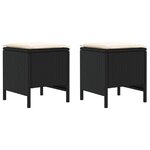 vidaXL 2 pc Pouf de Jardin Rotin PE Noir et Crème