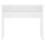 Bureau table poste de travail meuble d'ordinateur informatique étude 90 x 50 x 74 cm bois d'ingénierie blanc 02_0023529