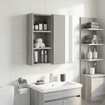 vidaXL Armoire murale de salle de bain Gris Sonoma 30 x 16 x 62 5 cm