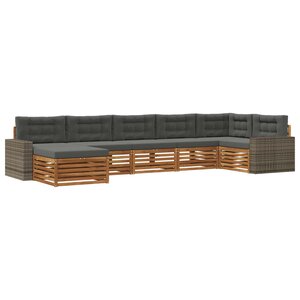 vidaXL Ensemble de canapés d'extérieur 7 Pièces Naturel et Anthracite