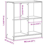vidaXL Bibliothèque sonoma gris 68 5x32x75 cm bois d'ingénierie
