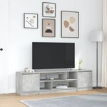 vidaXL Meuble TV gris béton 188 5x41x50 cm bois d'ingénierie