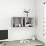 vidaXL Armoire murale Gris béton 37x37x37 cm Bois d’ingénierie