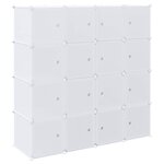 vidaXL Cubes de rangement 16 Pièces avec tiges de suspension PP