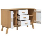 vidaXL Buffet OLDEN blanc et marron 114x43x73 5 cm bois massif de pin