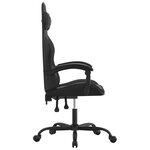 vidaXL Chaise de jeu pivotante Noir Similicuir