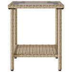 vidaXL Canapé de jardin avec table et coussins en forme de L beige