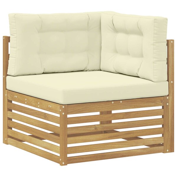 vidaXL Canapé d'angle extérieur Bois d'Acacia Massif Blanc