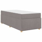 vidaXL Cadre de lit avec matelas Taupe 100 x 200 cm tissu