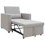 vidaXL Canapé Lit Simple Gris nuage 90 x 165 x 87 cm tissu