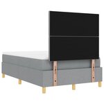 vidaXL Lit à ressorts avec matelas Gris clair 120 x 190 cm tissu