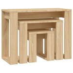 vidaXL Tables gigognes 3 Pièces Chêne sonoma Bois d'ingénierie