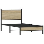 vidaXL Cadre de lit en métal sans matelas chêne sonoma 75x190 cm