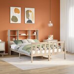 vidaXL Lit bibliothèque sans matelas 160x200 cm bois massif de pin