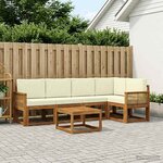 vidaXL Ensemble de canapés d'extérieur 6 pc Naturel et Crème