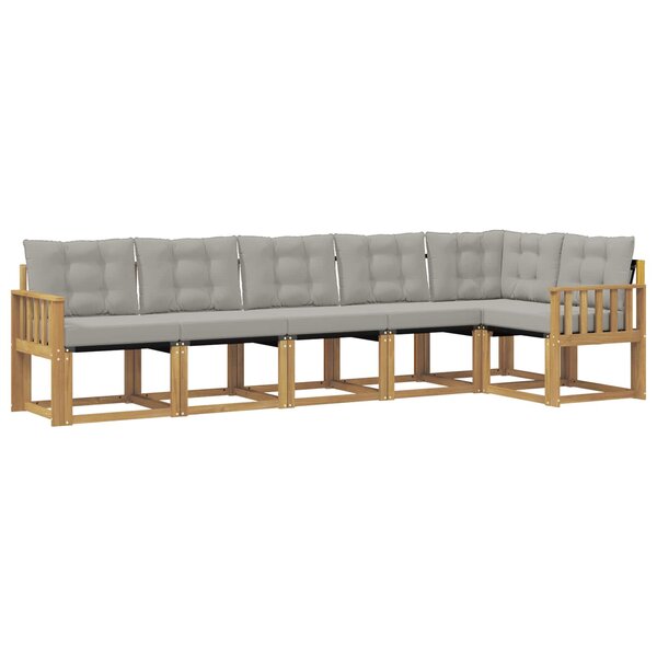 vidaXL Ensemble de canapés d'extérieur 6 pc Blanc et gris clair