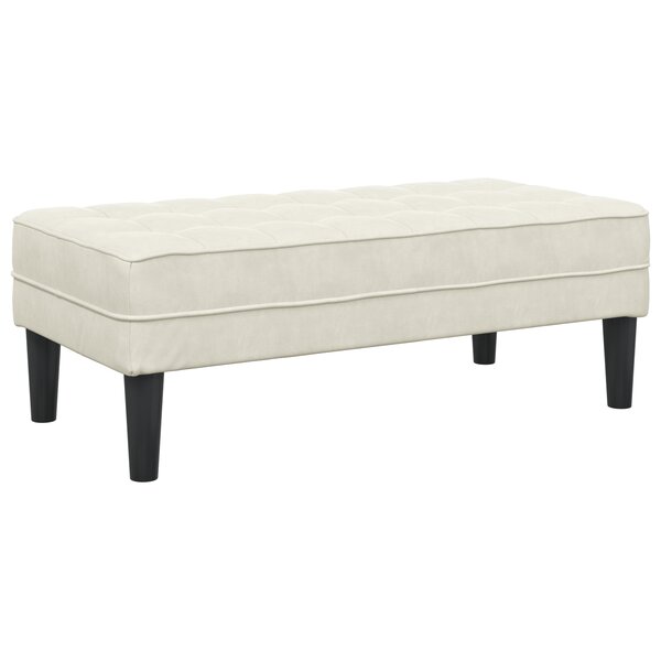 Banc en velours crème de 113 cm vidaXL