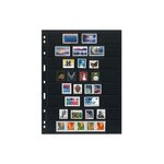 Feuilles Uniplate Lindner noires à 8 bandes pour timbres-postes.