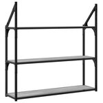 vidaXL Étagère murale 3 niveaux sonoma gris 80x21x78 5 cm