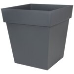 EDA Pot carré Toscane - 50 cm - 87 L - Gris Anthracite