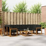 vidaXL Ensemble de canapés d'extérieur 8 pc Naturel et Noir