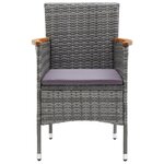 vidaXL Ensemble à manger de jardin coussins 9Pièces Résine tressée Gris
