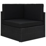 vidaXL Salon de jardin 6 Pièces avec coussins Noir Résine tressée