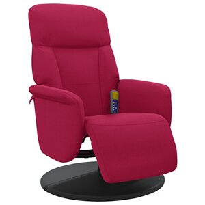 vidaXL Fauteuil de massage inclinable avec repose-pied rouge bordeaux