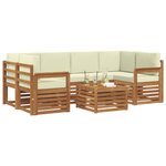vidaXL Ensemble de canapés d'extérieur 7 pc Naturel et Crème
