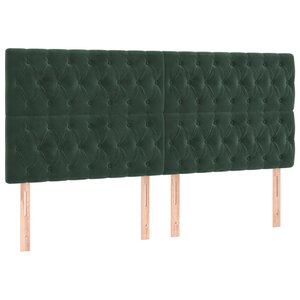 vidaXL Tête de lit Vert foncé 200x7x118/128 cm Velours