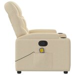 vidaXL Fauteuil de massage inclinable Crème Tissu