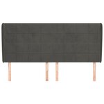 vidaXL Tête de lit avec oreilles Noir 163x23x118/128 cm Velours
