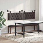 vidaXL Tête de lit suspendue Marron foncé Tissu