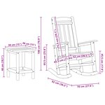 Ensemble de salon de jardin vidaXL 3 pièces blanc HDPE