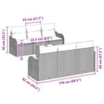 vidaXL Ensemble de canapé de jardin Gris 55 x 55 x 37 cm polyrotin
